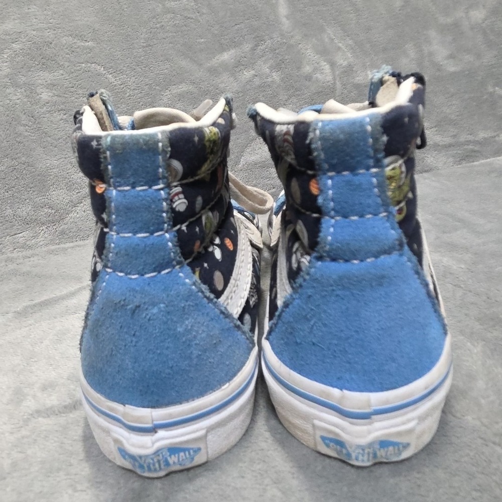 Vans SK8-Hi Astronaut Shoes Kid Boys Size 13 Blue Zip Up Hi-Top Sneakers - Picture 5 of 8